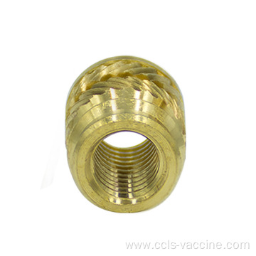 M4 press-in and injection knurled brass insert nut